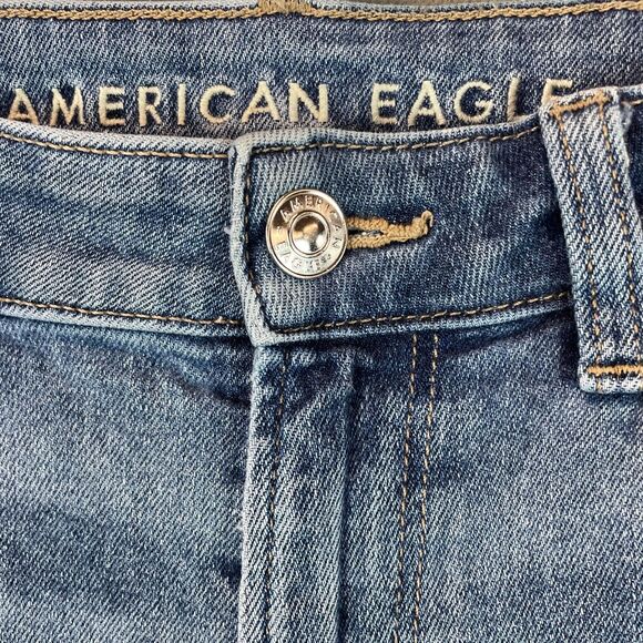 American Eagle Stretch Jeans Women Size 8 Light Blue 5-Pocket Design Zip Fly - Picture 4 of 11